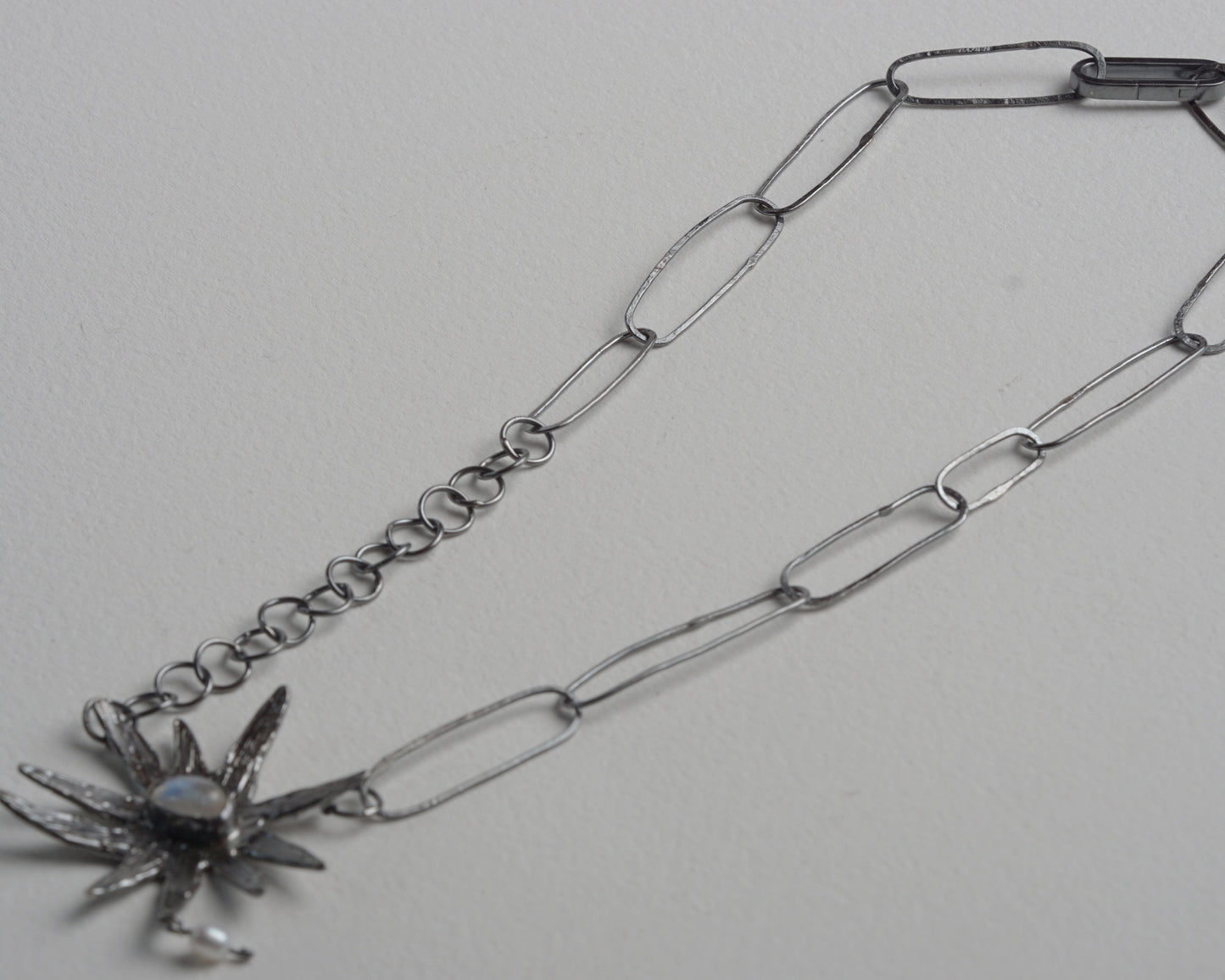 Sterling Silver Moonstone Star Necklace