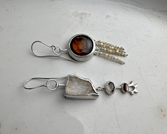 Golden Glow Mismatched Earrings