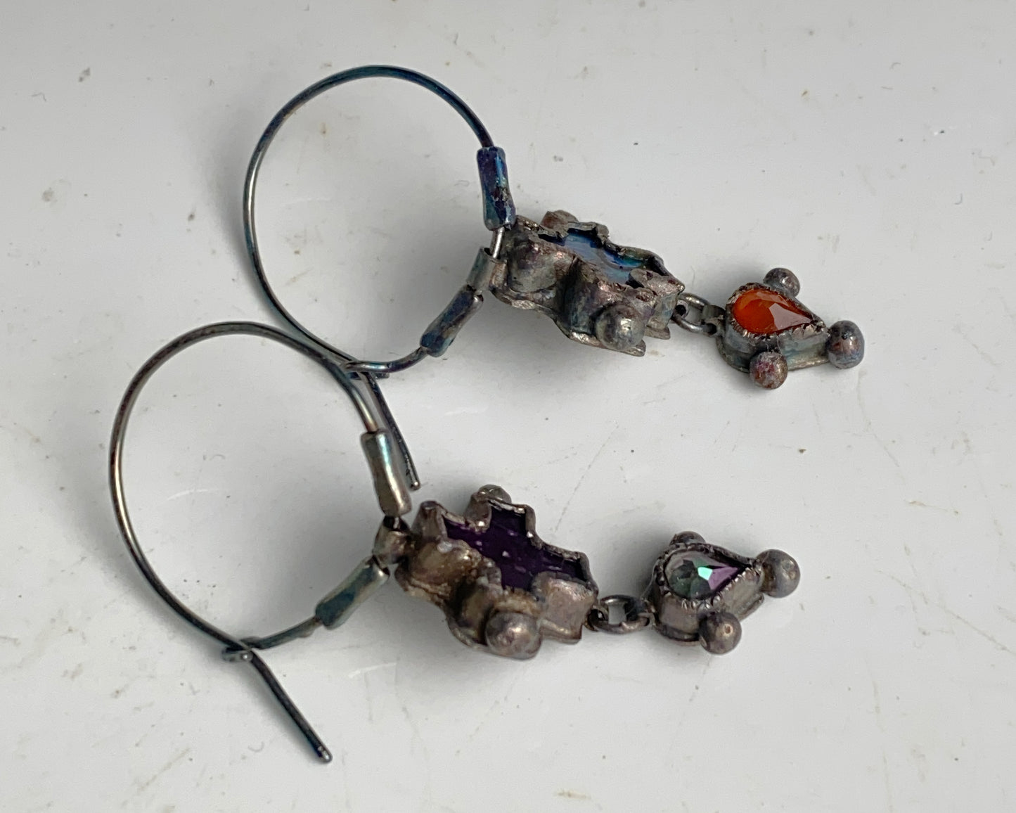 Antique Mismatch Gem Hoops