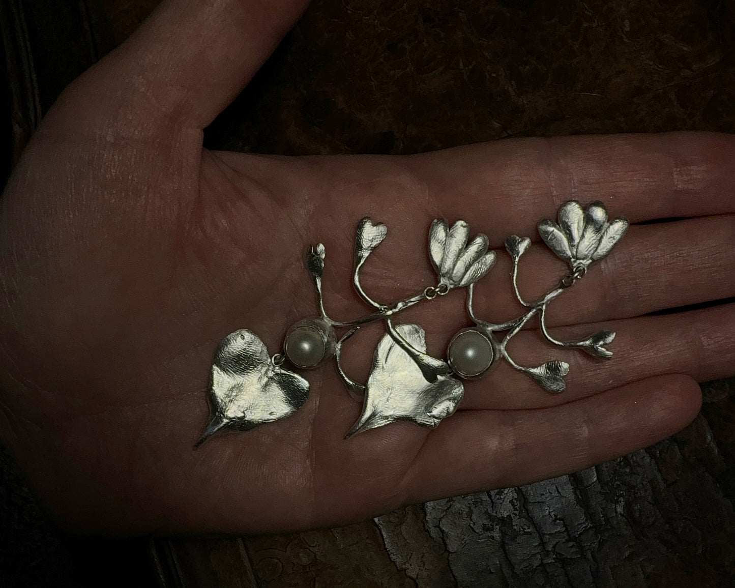 Growing Heart Pearl Earrings