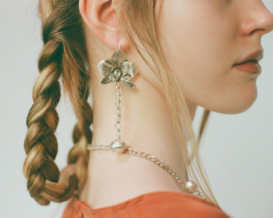 Moonlit Orchid Sphere Drop Earrings