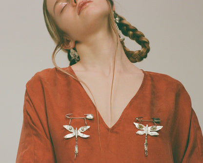 Moth Familiar Silver Pin