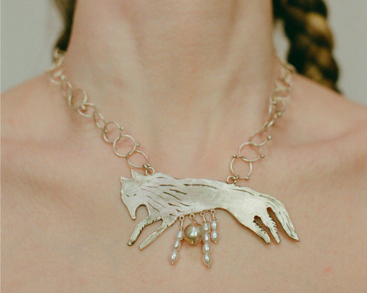 The Silver She-Wolf Necklace