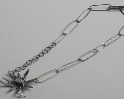 Sterling Silver Moonstone Star Necklace