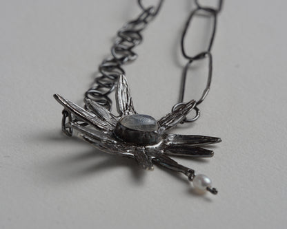 Sterling Silver Moonstone Star Necklace