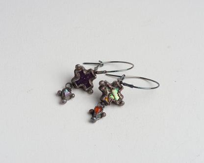 Antique Mismatch Gem Hoops