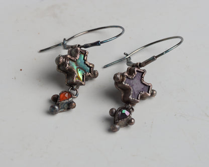 Antique Mismatch Gem Hoops
