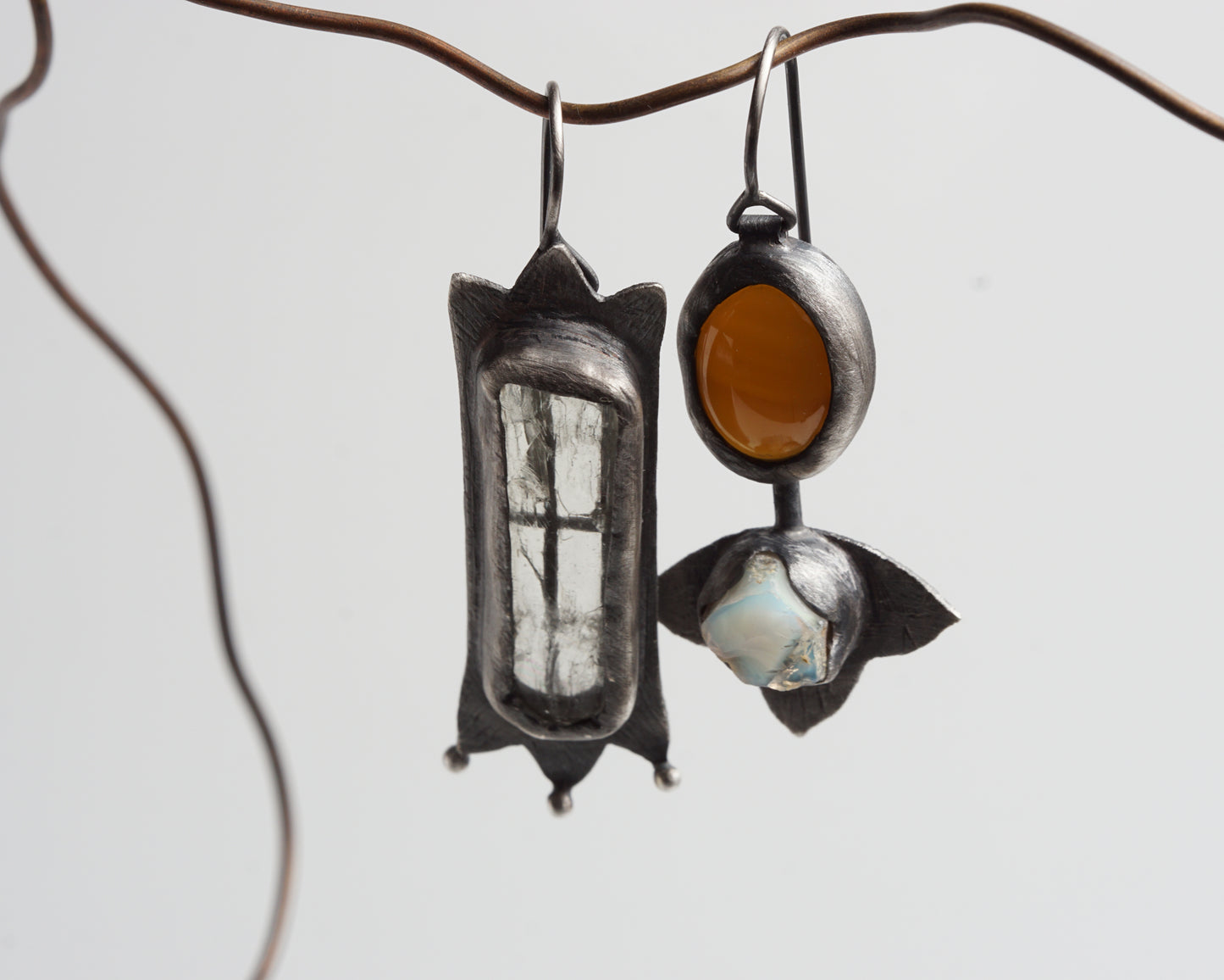 Mismatched Window & Flower Earrings