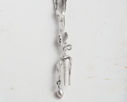 Oyster Fork Silver Brooch