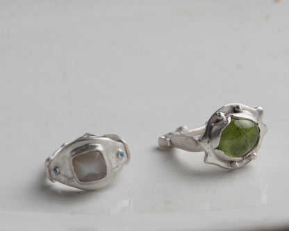 Verdant Peridot Sculptural Ring