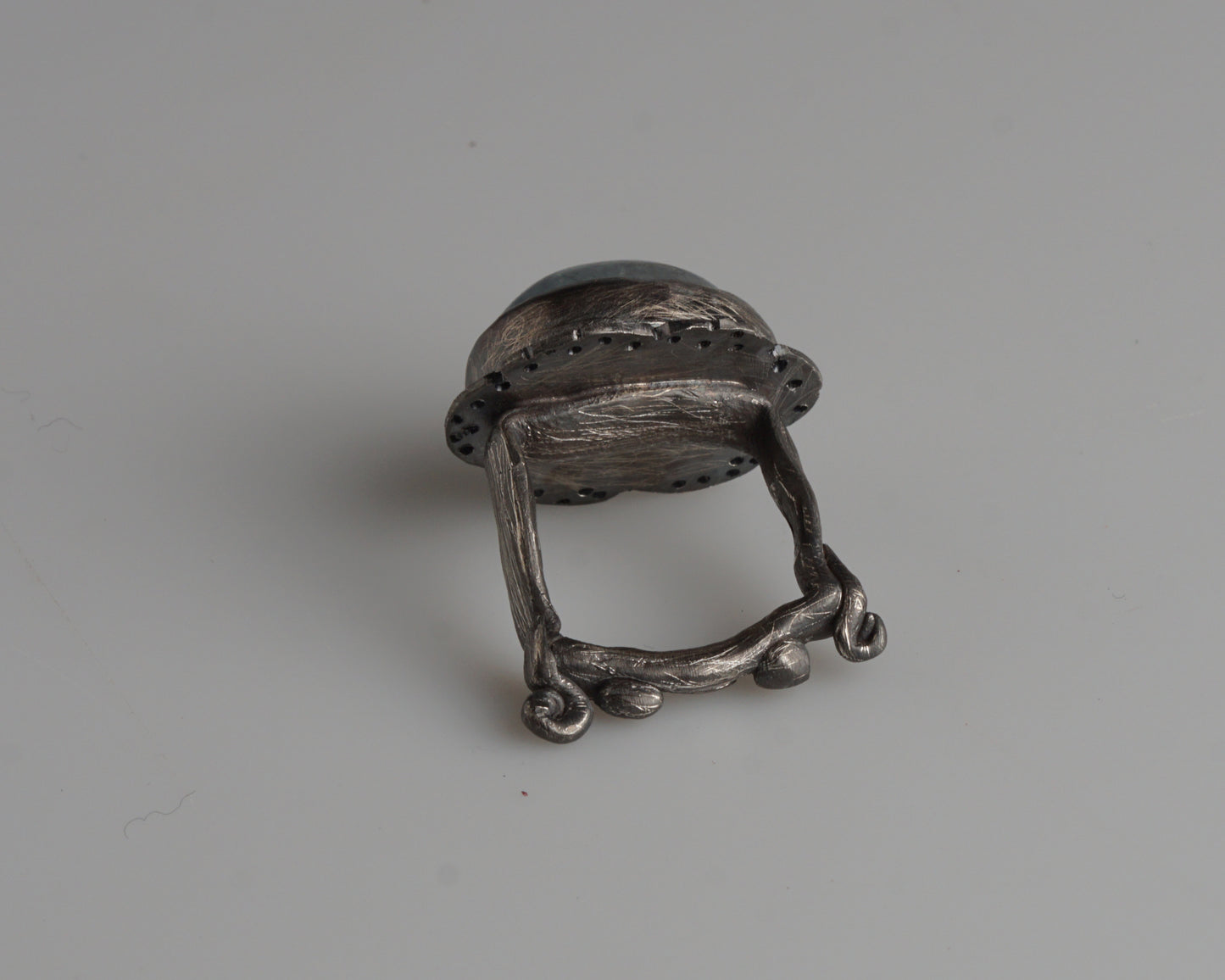 Mist-Bound Aquamarine Silver Ring