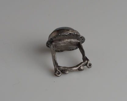 Mist-Bound Aquamarine Silver Ring