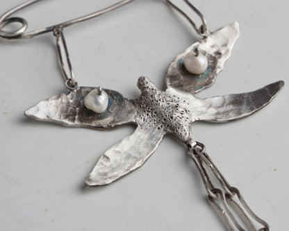 Moth Familiar Silver Pin