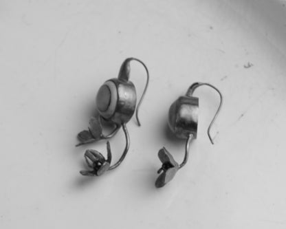 Mookaite Flora Silver Earrings