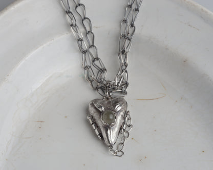 Veridian Moonstone Secret Heart Necklace
