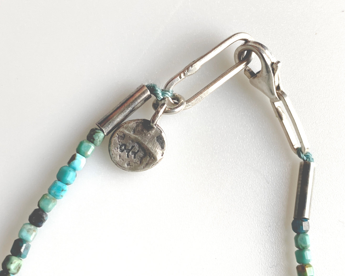 Natural Turquoise and Freshwater Pearl Necklace with Detachable Silver Pendant