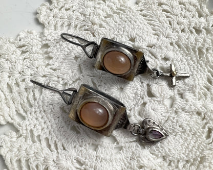 Moon Module Earrings with Mystic Topaz