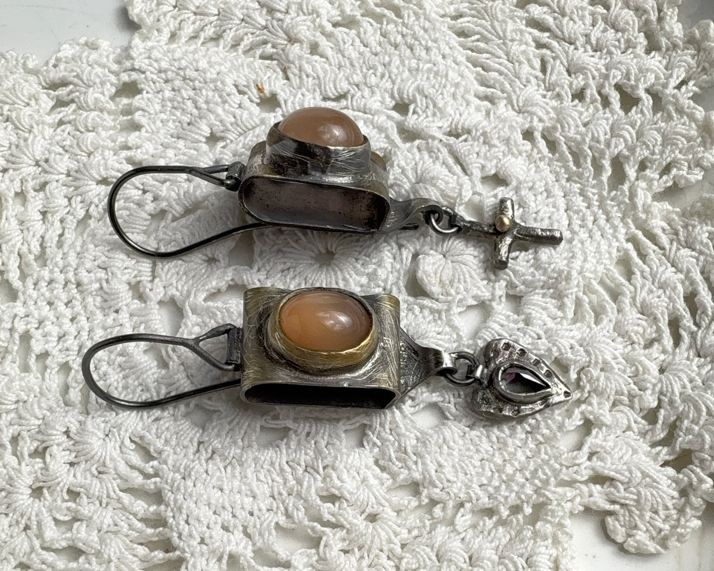 Moon Module Earrings with Mystic Topaz