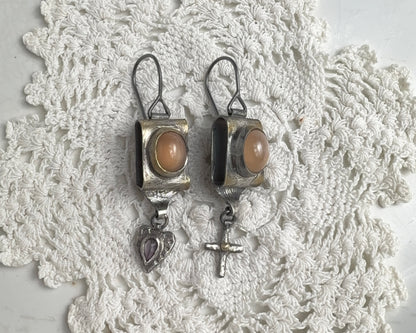 Moon Module Earrings with Mystic Topaz