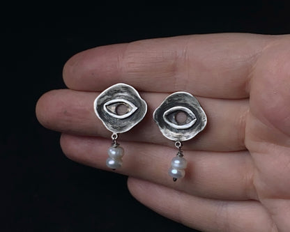 Pendientes de plata esterlina y fluorita