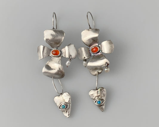 Flower Hearts Earrings