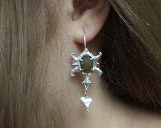 Raw Carving Earrings