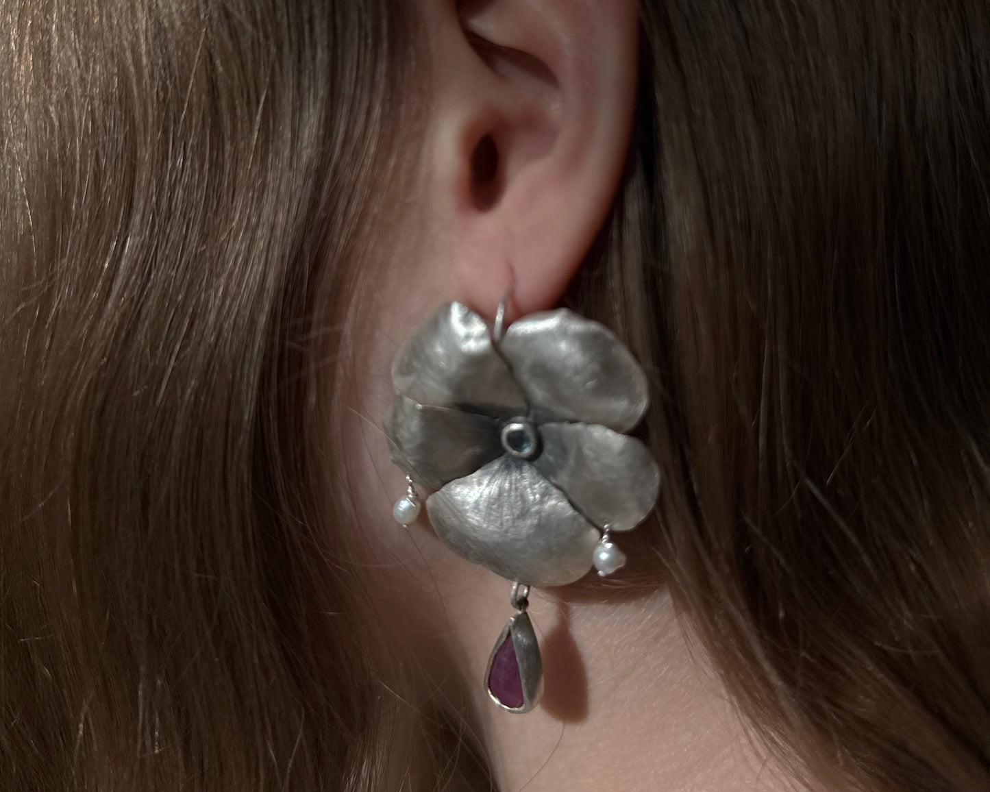 Heartsease Flower Earrings