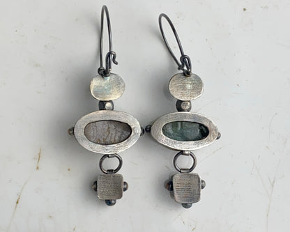 Mismatched Earrings with Aquamarine, Moonstone, Pearl, Rose Quartz & Amethyst