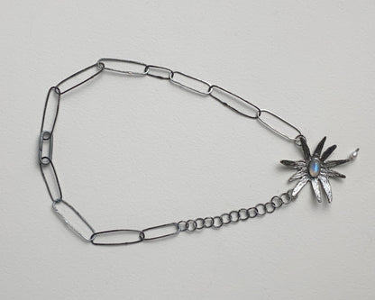 Sterling Silver Moonstone Star Necklace