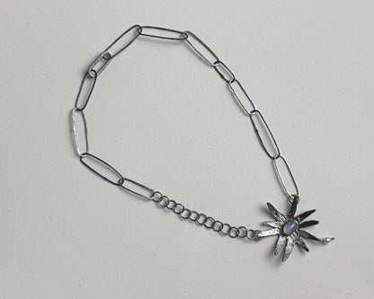 Sterling Silver Moonstone Star Necklace