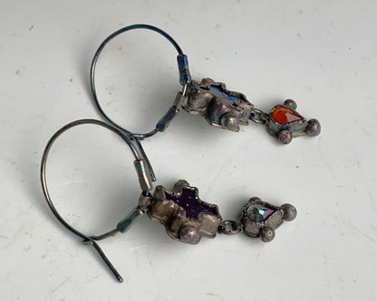 Antique Mismatch Gem Hoops