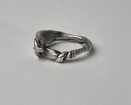 Twisted Bamboo Leaves Sterling Silver Ring